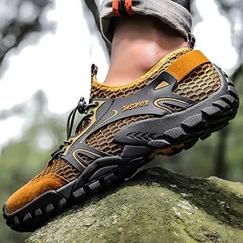 Mens Quick Dry Water Shoes, Mesh Hiking Trekking Outdoor Aqua Footwear, Camping, River Creek, Rainforest Hike,Beach