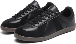 Men's Skateboarding Shoes with Flat Bottom Anti-Slip Lightweight Wear-Resistant Outdoor Leather Sneakers Fashional Retro Style Board Skate Athletic Training Sports