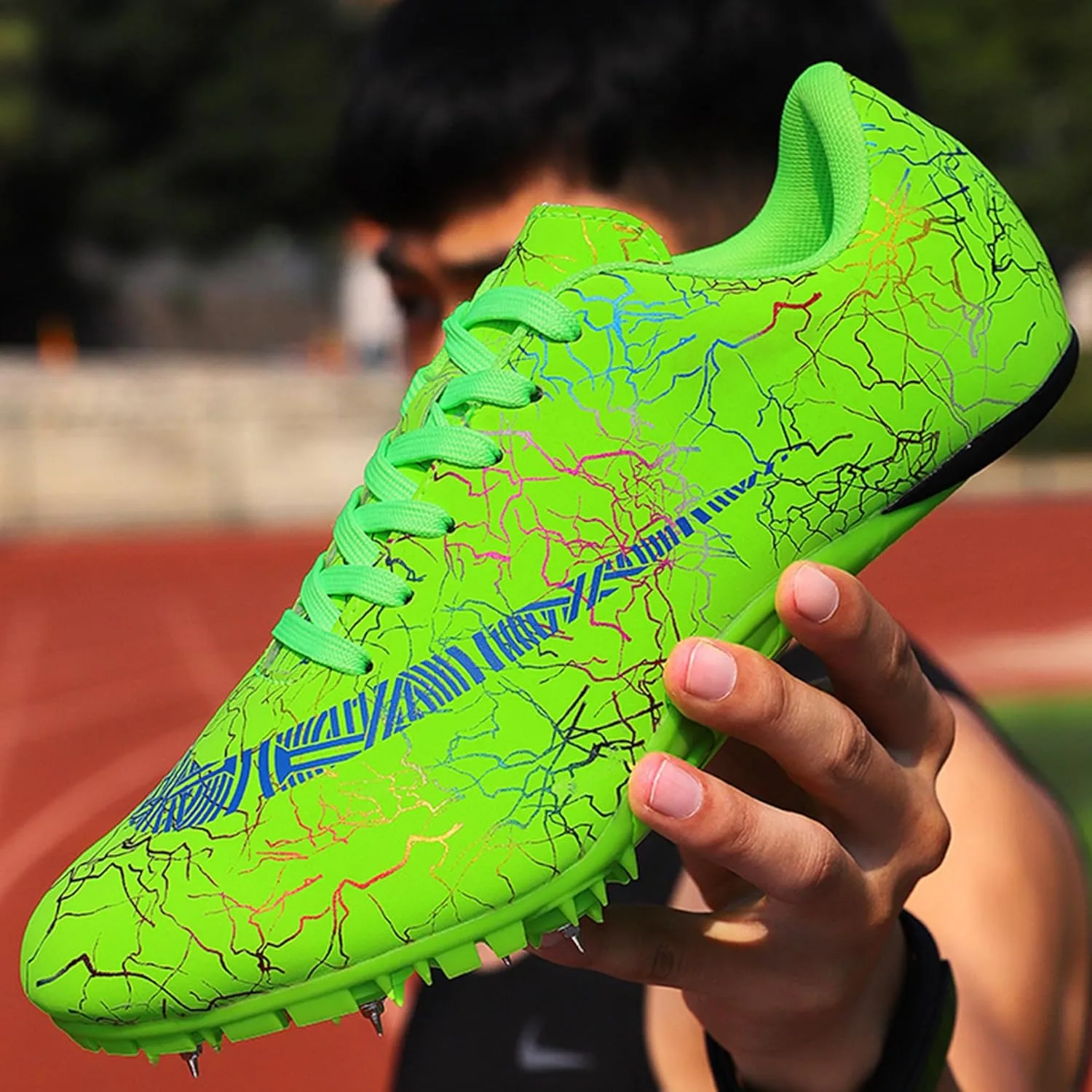 Men's Spikes Track and Field Shoes Outdoor Sprint Racing Running Jumping Traning Cleats