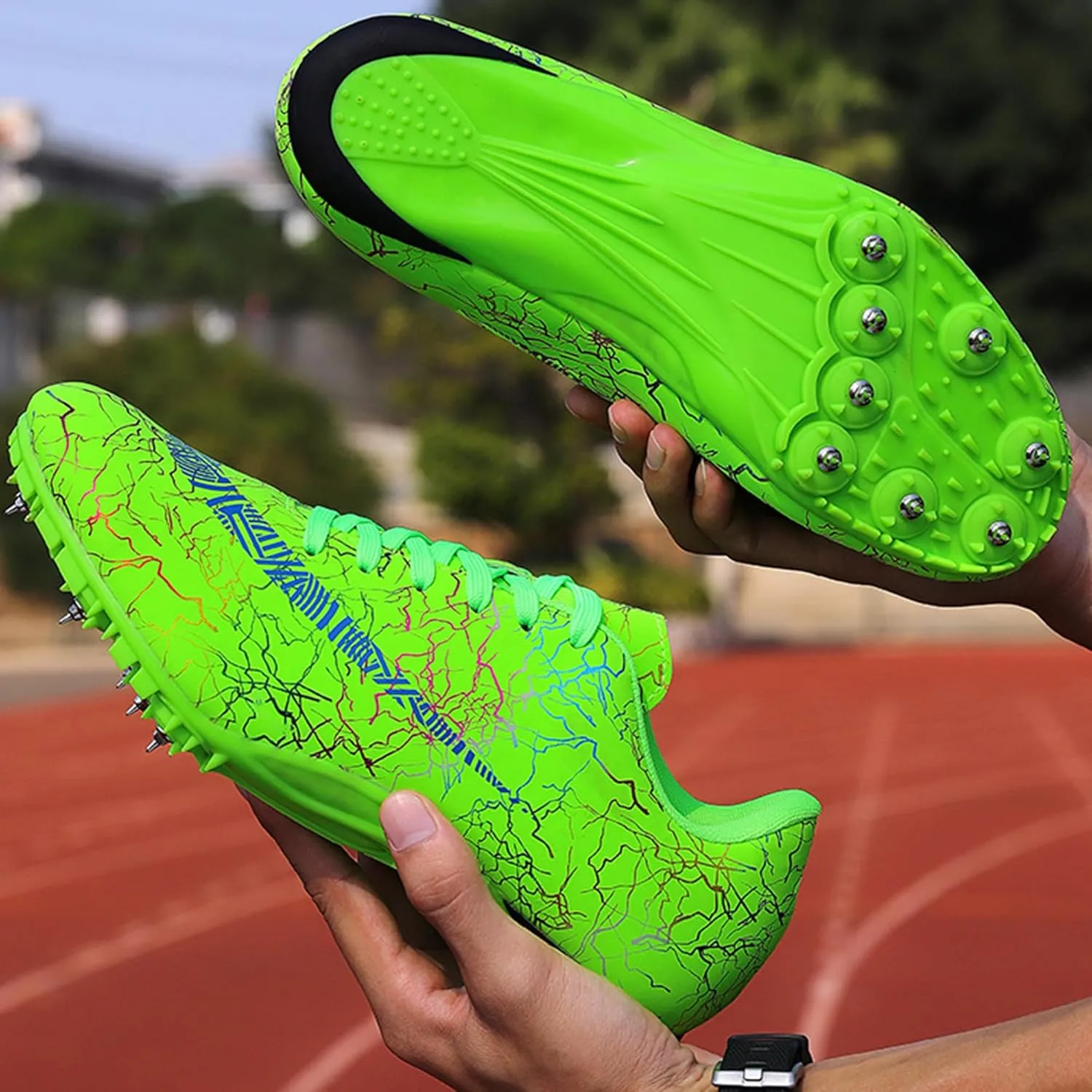 Men's Spikes Track and Field Shoes Outdoor Sprint Racing Running Jumping Traning Cleats