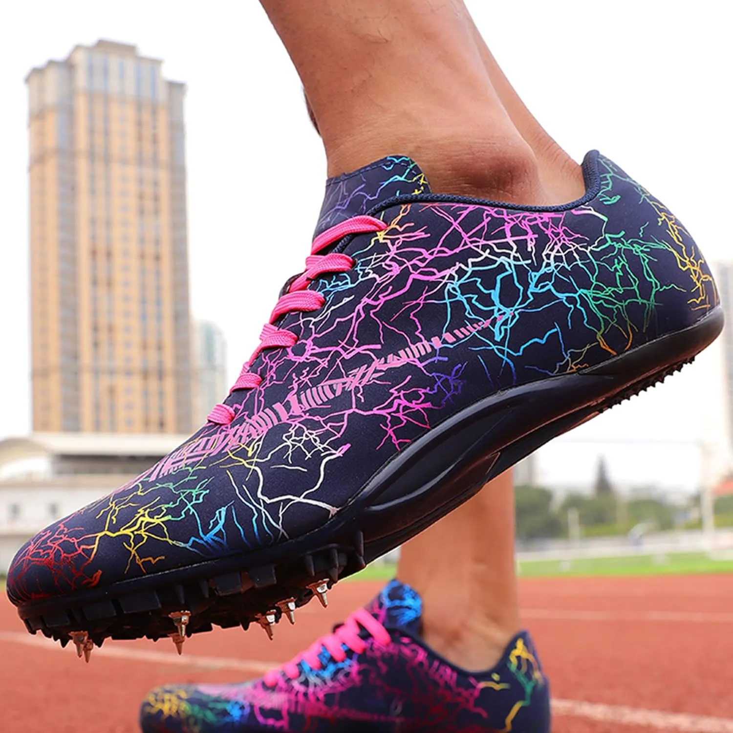 Men's Spikes Track and Field Shoes Outdoor Sprint Racing Running Jumping Traning Cleats