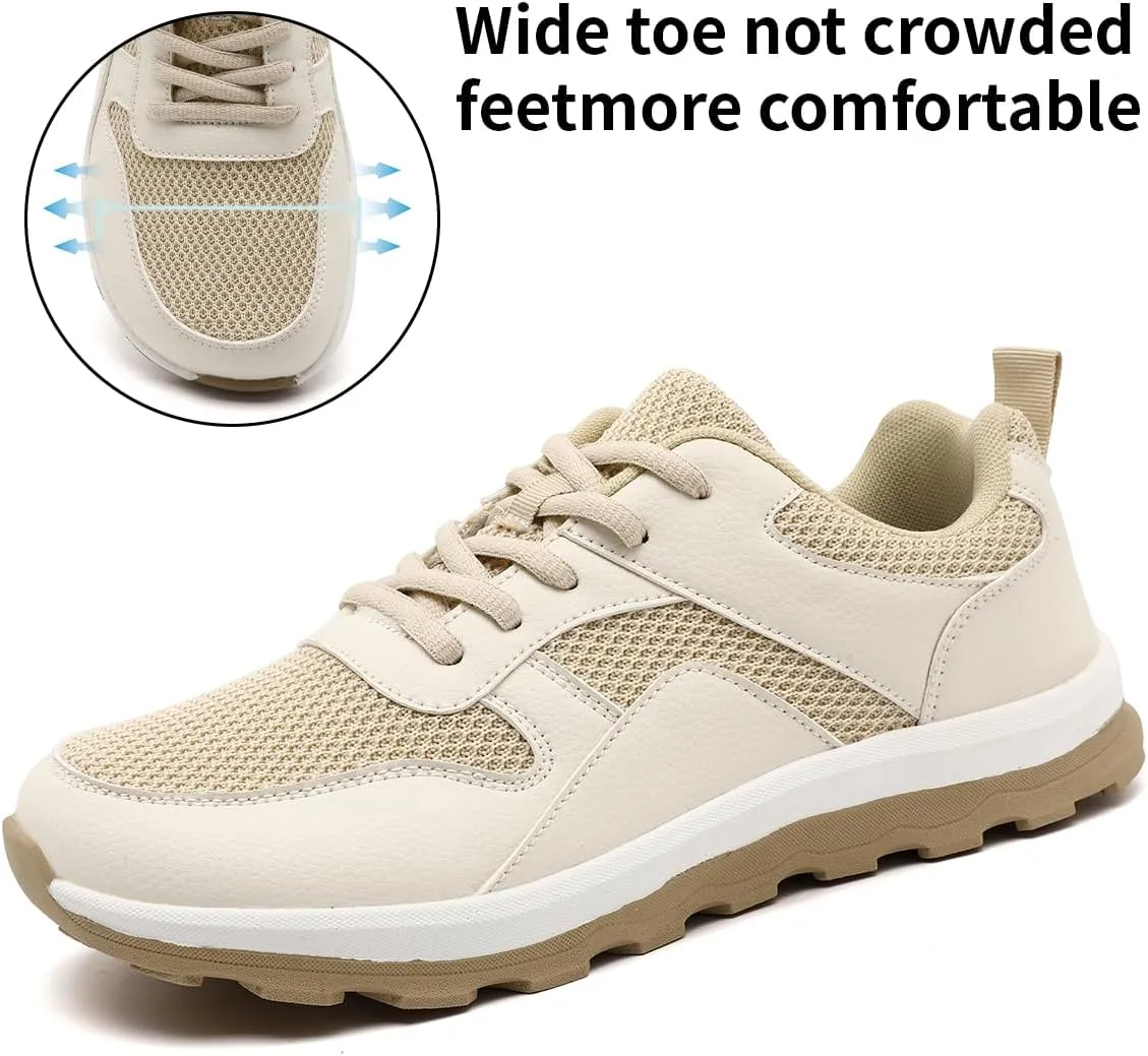 Mens Wide Toe Box Walking Shoes Zero Drop Slip On Sports Sneakers Camp Fitness Flat Sole Running Jogging Breathable Anti-Slip Outdoor Fashion