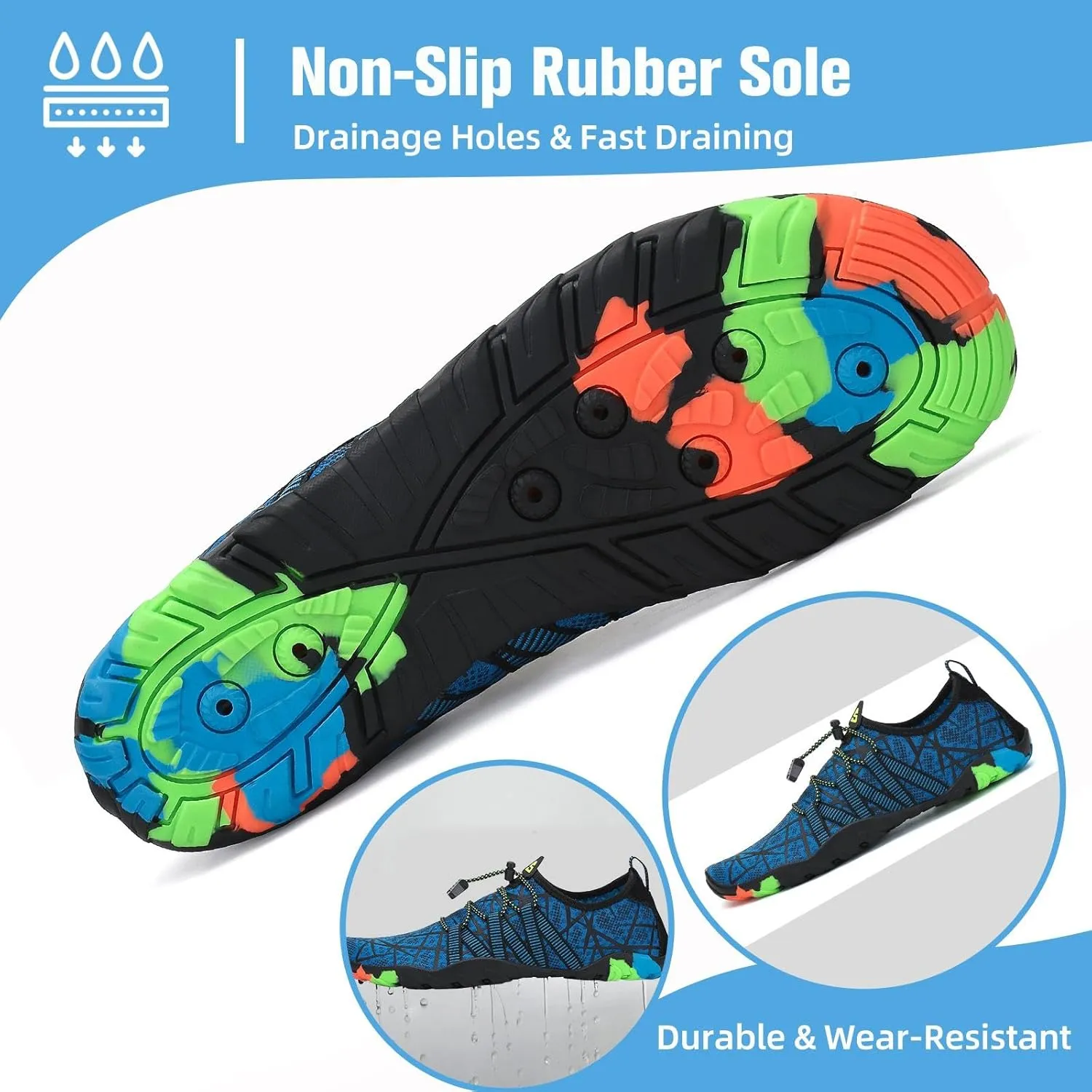 Mishansha Water Shoes for Women Men Barefoot Beach Shoe Quick Dry Aqua Swim Socks for Surfing Yoga Size 4.5-15 Women/3-13.5 Men