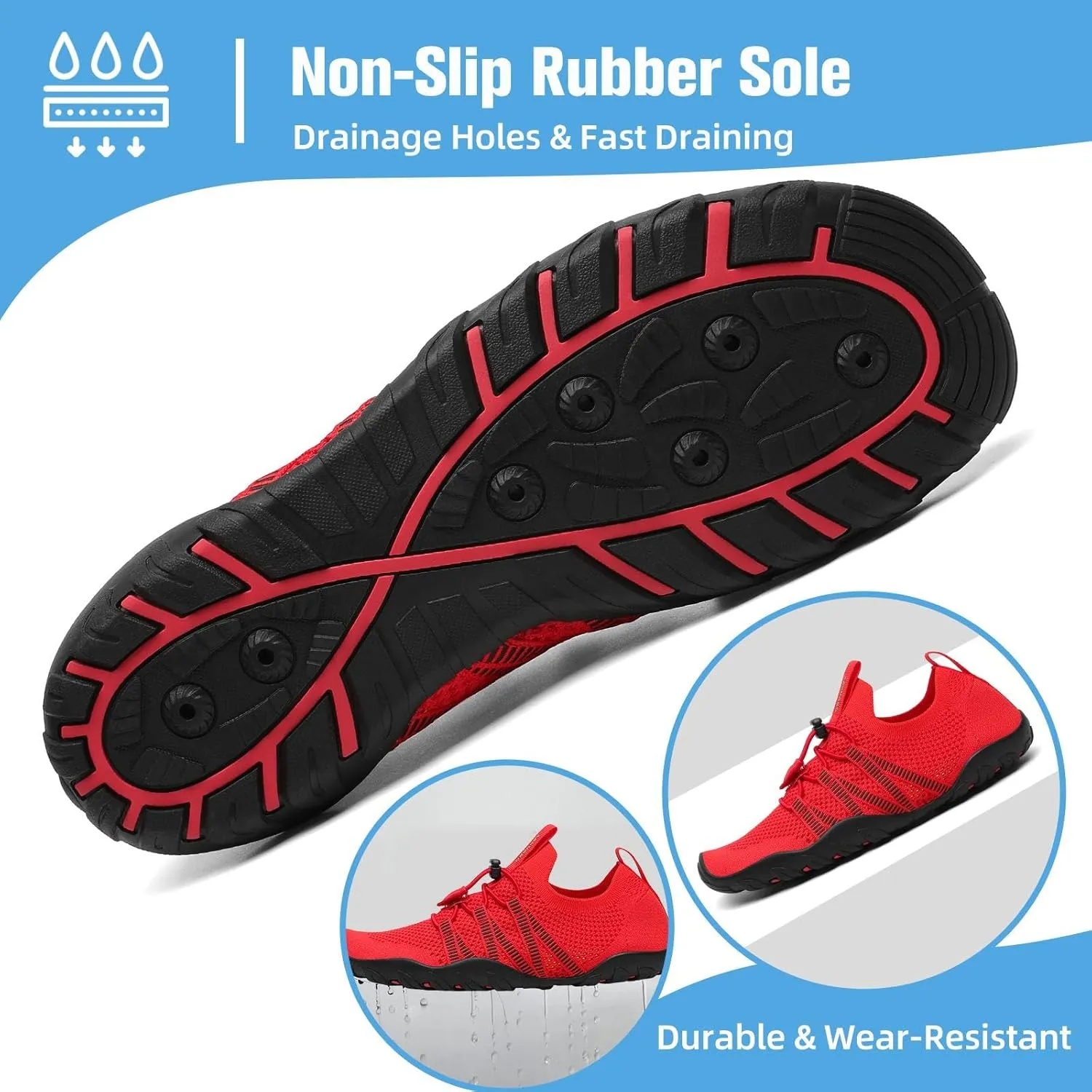 Mishansha Water Shoes for Women Men Barefoot Beach Shoe Quick Dry Aqua Swim Socks for Surfing Yoga Size 4.5-15 Women/3-13.5 Men