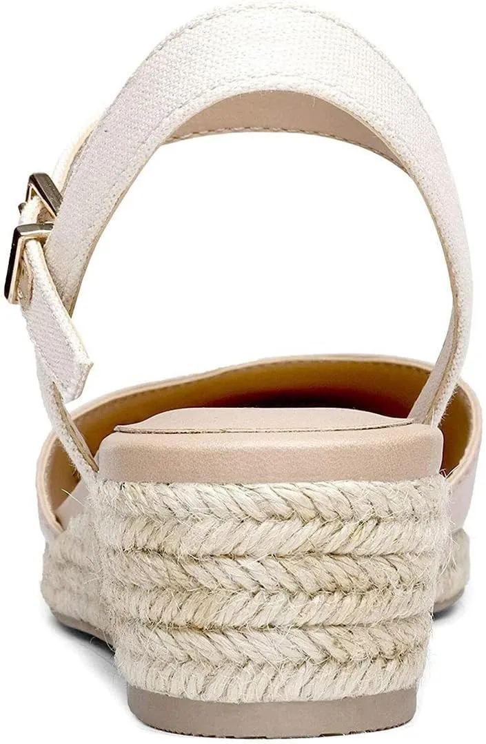 miss left Women Platform Closed Rounded Toe Espadrille Sandal Ankle Strap Mid Heeled Wedges Summer Holidays Dress Shoes Size 4-16 US