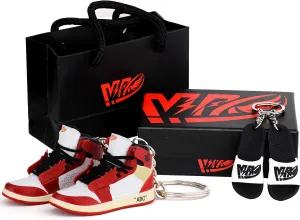 MPK Mini Sneaker Keychain - 3D Basketball Keychain Accessories for Men, Women,graduation gifts,inspirational gifts (Red-3)