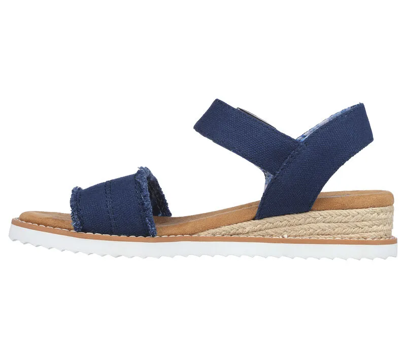 NEW Women's SKECHERS BOBS DESERT KISS - ADOBE PRINCESS Navy CANVAS Sandals AUTHENTIC IN BOX