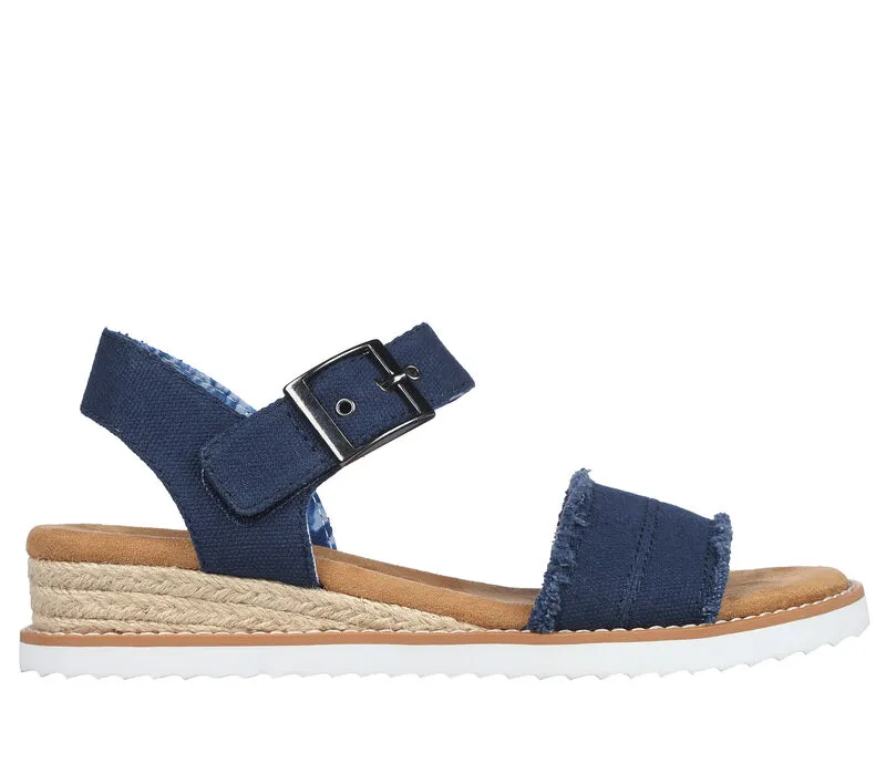 NEW Women's SKECHERS BOBS DESERT KISS - ADOBE PRINCESS Navy CANVAS Sandals AUTHENTIC IN BOX