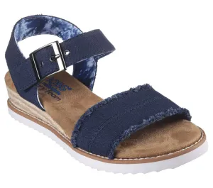 NEW Women's SKECHERS BOBS DESERT KISS - ADOBE PRINCESS Navy CANVAS Sandals AUTHENTIC IN BOX