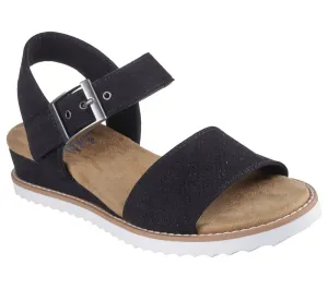 NEW Women's SKECHERS BOBS DESERT KISS - SERENDIPITOUS Black SUEDE Sandals AUTHENTIC IN BOX