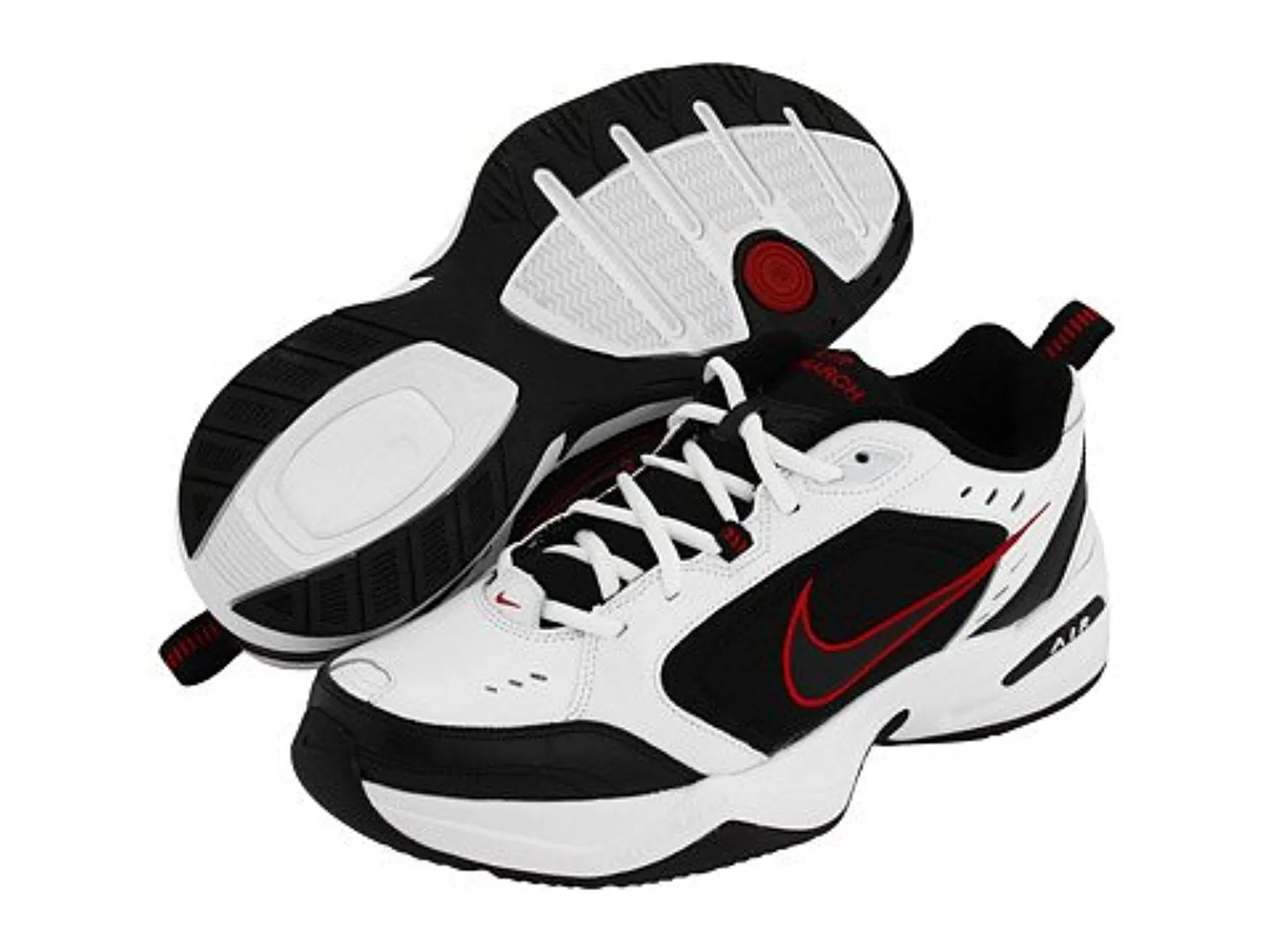 NIKE 415445-101: Air Monarch White-Black-Red Lifestyle Running Walking Men Size (6)