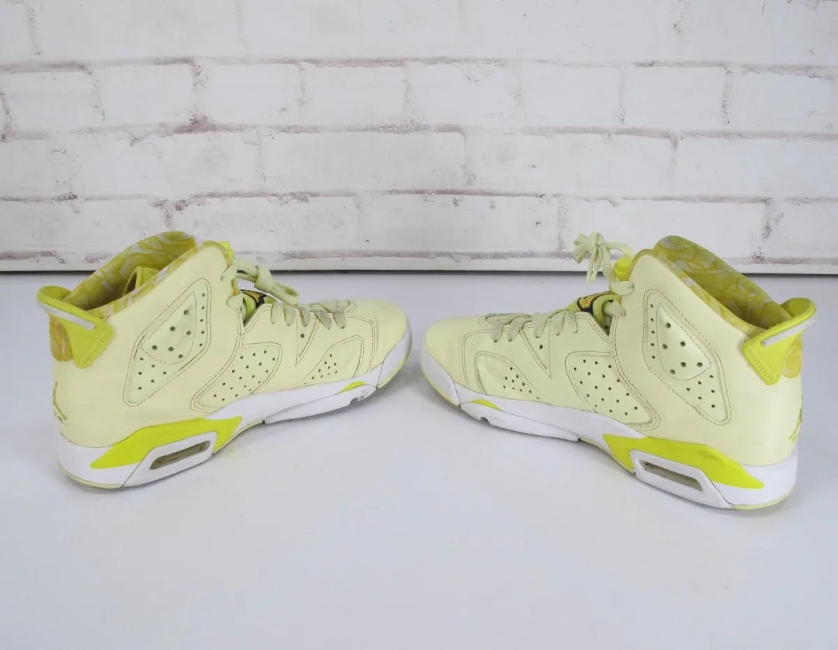 Nike Air Jordan 6 543390-800 Dynamic Yellow Floral Youth Size 7Y Shoes