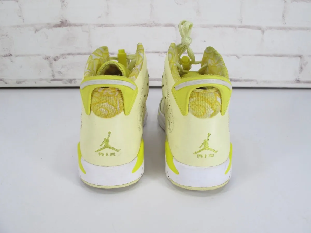 Nike Air Jordan 6 543390-800 Dynamic Yellow Floral Youth Size 7Y Shoes