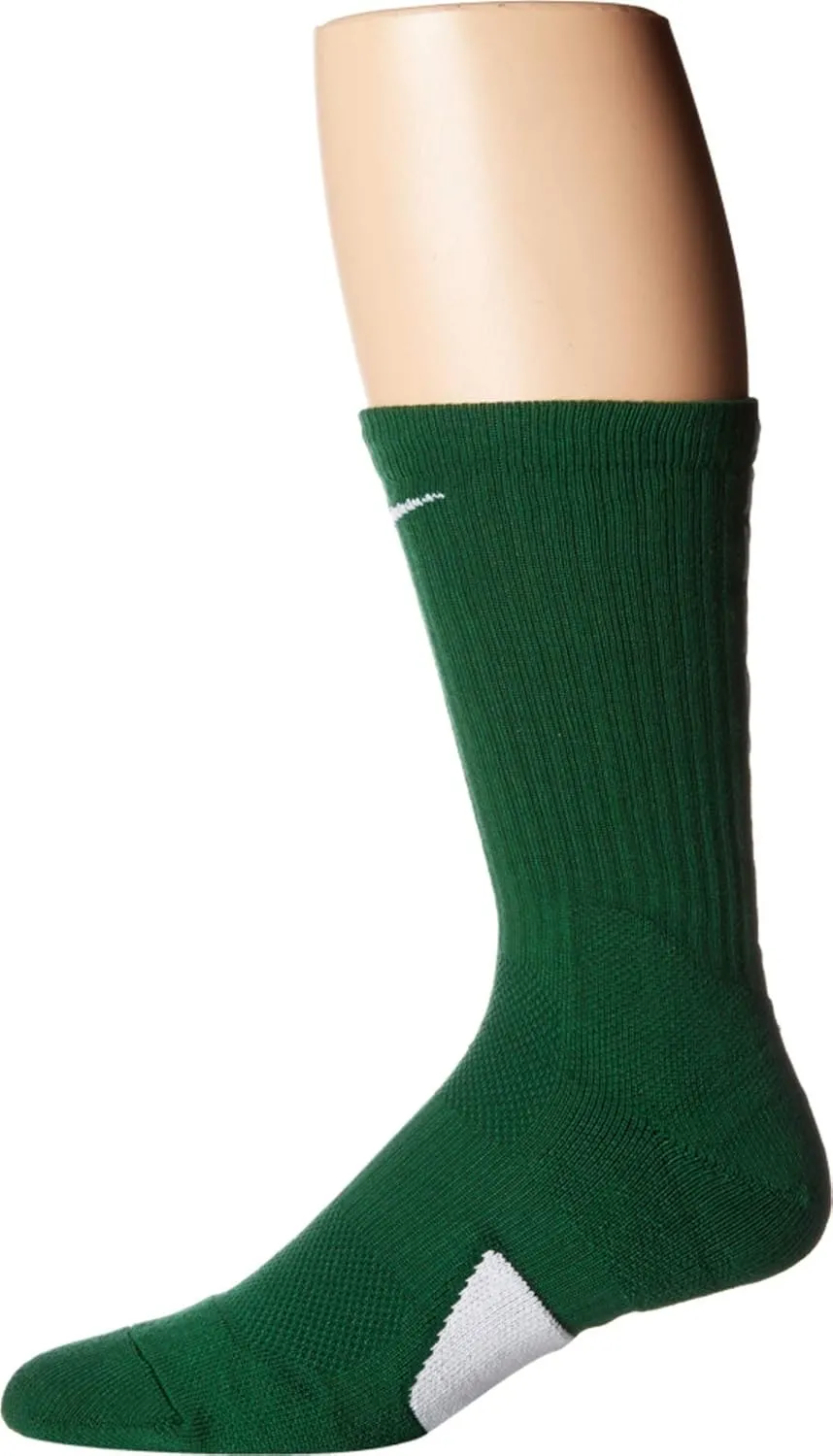 Nike Elite Men's Basketball Crew Socks X-Large (Fits Shoe Size 12-15) SX7626-341 Green, White