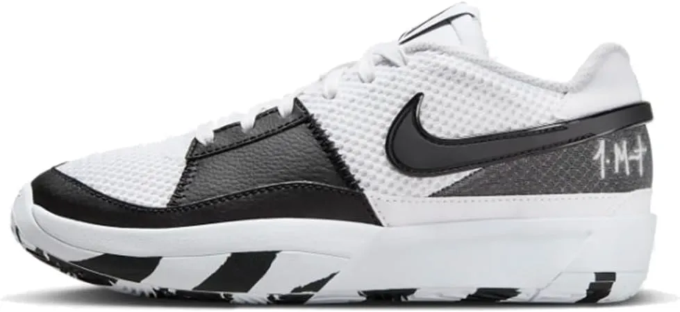 Nike Ja 1 Big Kids' Basketball Shoes (DX2294-102, White/Black-White) Size 5