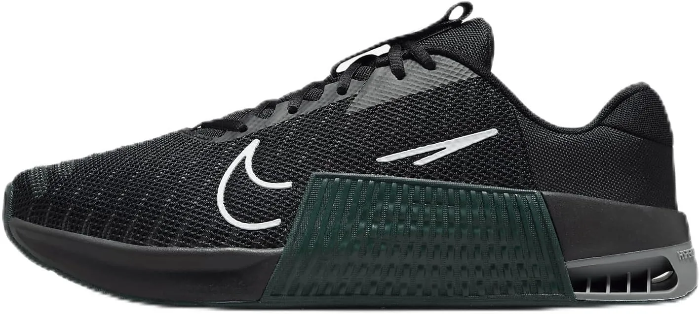 Nike Metcon 9 (Team) Men's Workout Shoes (FD5431-015, Black/Pro Green/Smoke Grey/White) Size 6.5