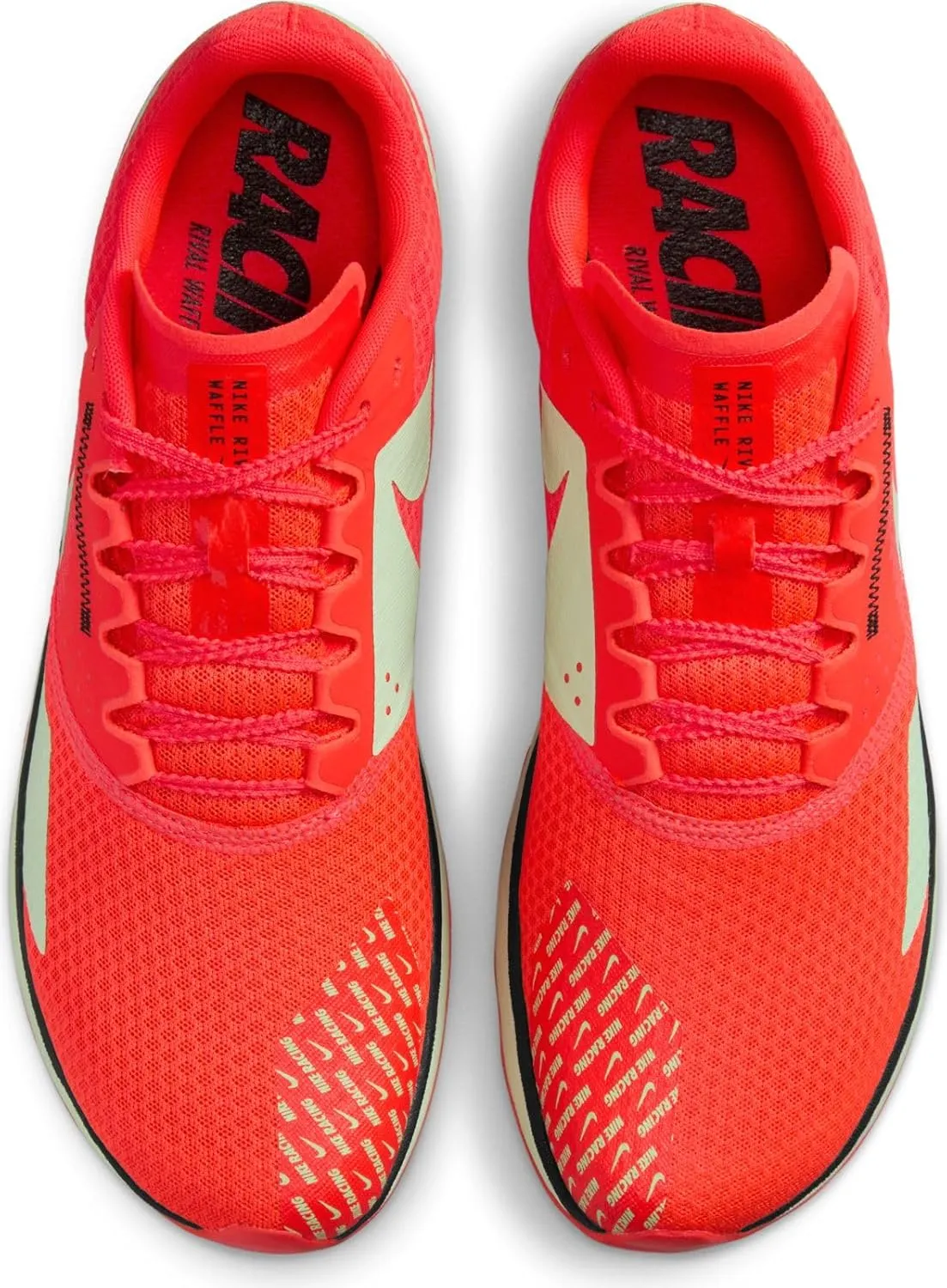 Nike Rival Waffle 6 Road and Cross-Country Racing Shoes (DX7998-100, White/Black-Pure Platinum)