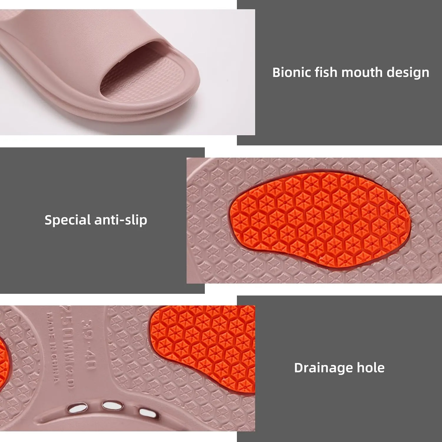 Non-Slip Shower Slippers for Men Women Cloud Slides Sandals Thick Sole House Beach Sliders Comfort Lightweight Pillow Shoes Easy to Clean Quick-Drying Pink Purple Brown Beige Khaki Grassgreen Lakegreen Black