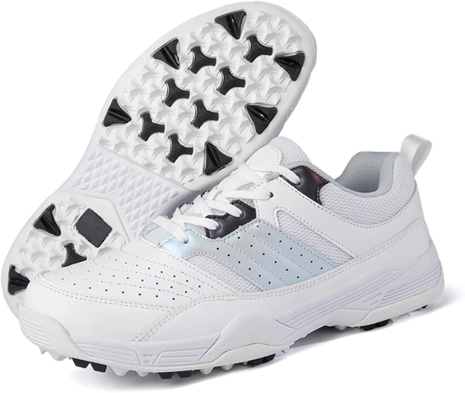 ONAIC Men's Golf Shoes Leather Waterproof Sneakers Breathable Anti-Skid Golf Trainers Wide Fitting Comfort Big Size