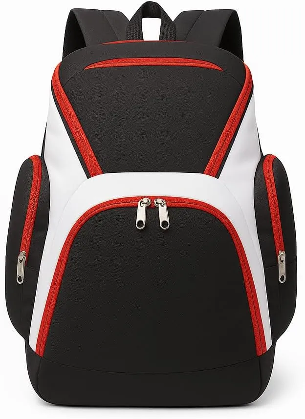 Personalized Sports Backpack – Custom Name Gym Bag for Basketball, Soccer, Volleyball, Pickleball – Durable, Large Capacity, Shoe Compartment, All Black, Youth & Adult