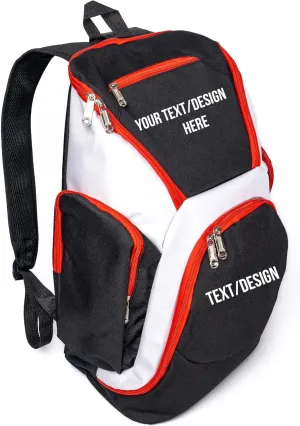 Personalized Sports Backpack – Custom Name Gym Bag for Basketball, Soccer, Volleyball, Pickleball – Durable, Large Capacity, Shoe Compartment, All Black, Youth & Adult