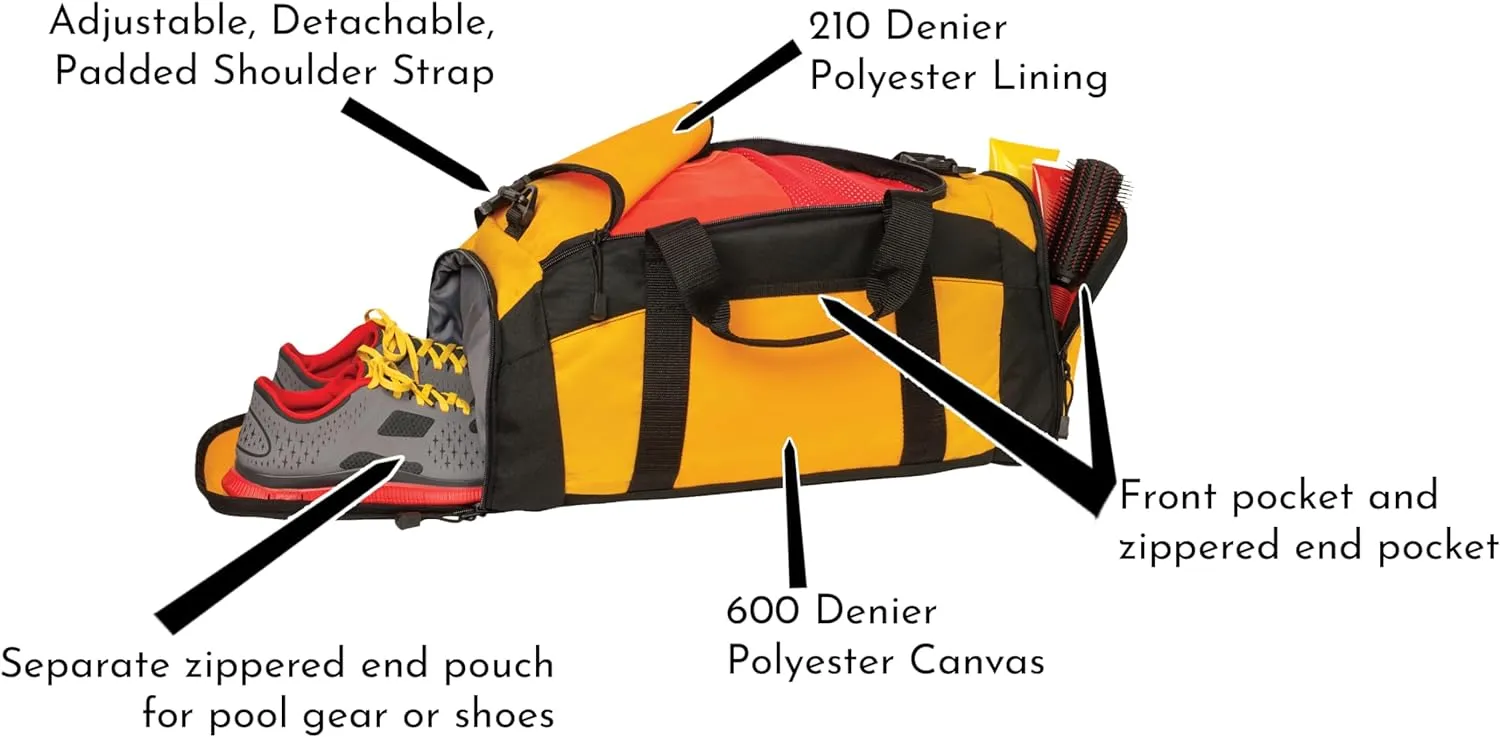 Personalized Sports Duffle Bag with Shoe Compartment (Basketball, Navy)