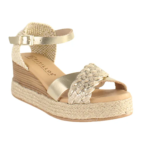 Pitillos Ladies Wedge Sandals - 5522 - Gold