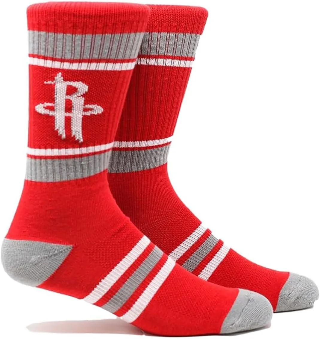 PKWY Houston Rockets Team Logo 3-Pack Crew Socks