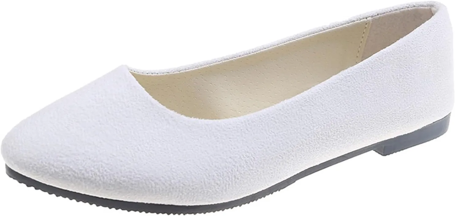 Pointed Toe Flats for Women Dressy Casual, Low Heel Dress Shoes Comfortable, Slip-on Business Work Loafer Shoes Ballet Flats
