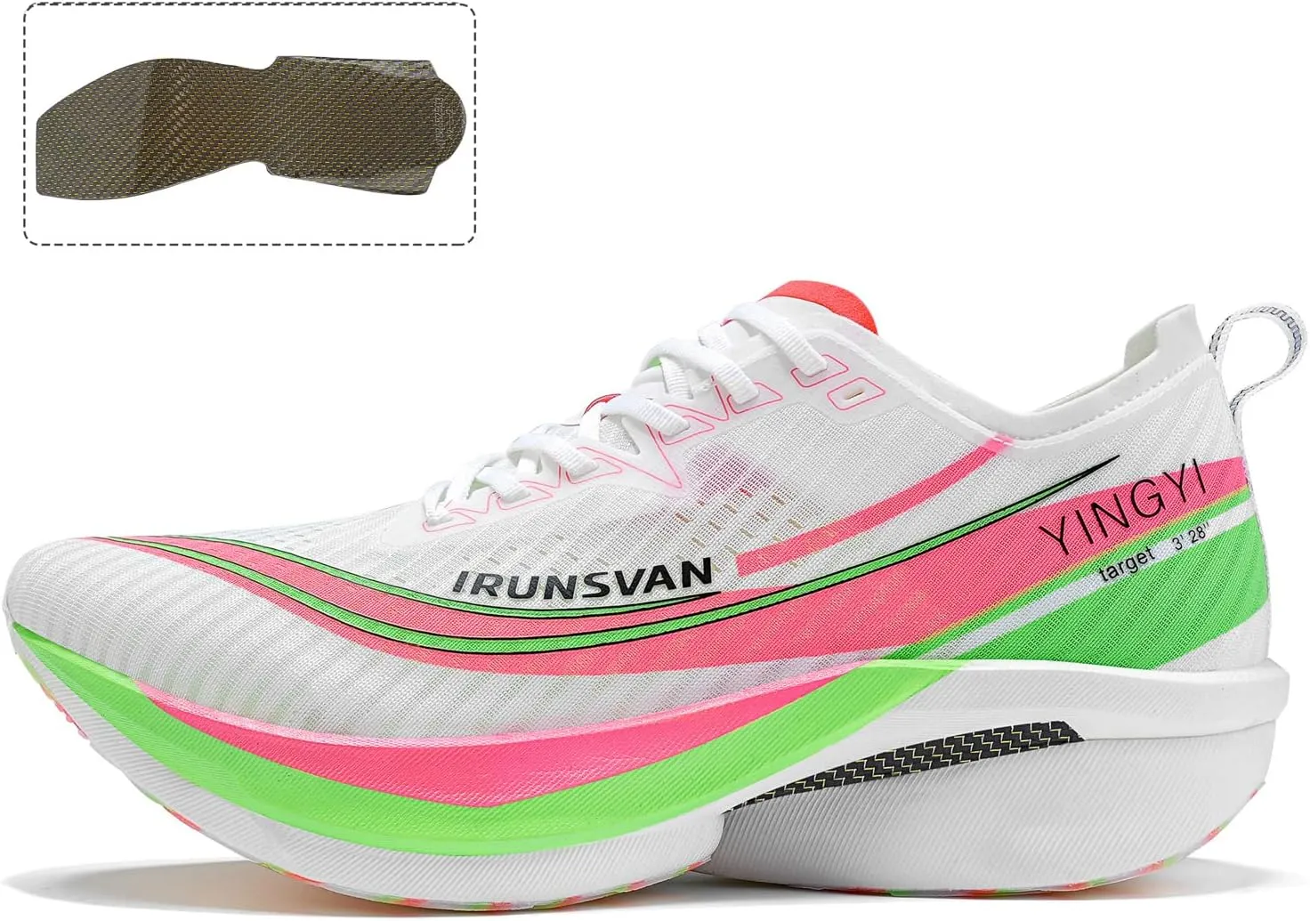 Professional Marathon Carbon Fiber Running Shoes for Men Breathable Ultra Lightweight Shock Absorbent Sports Shoes