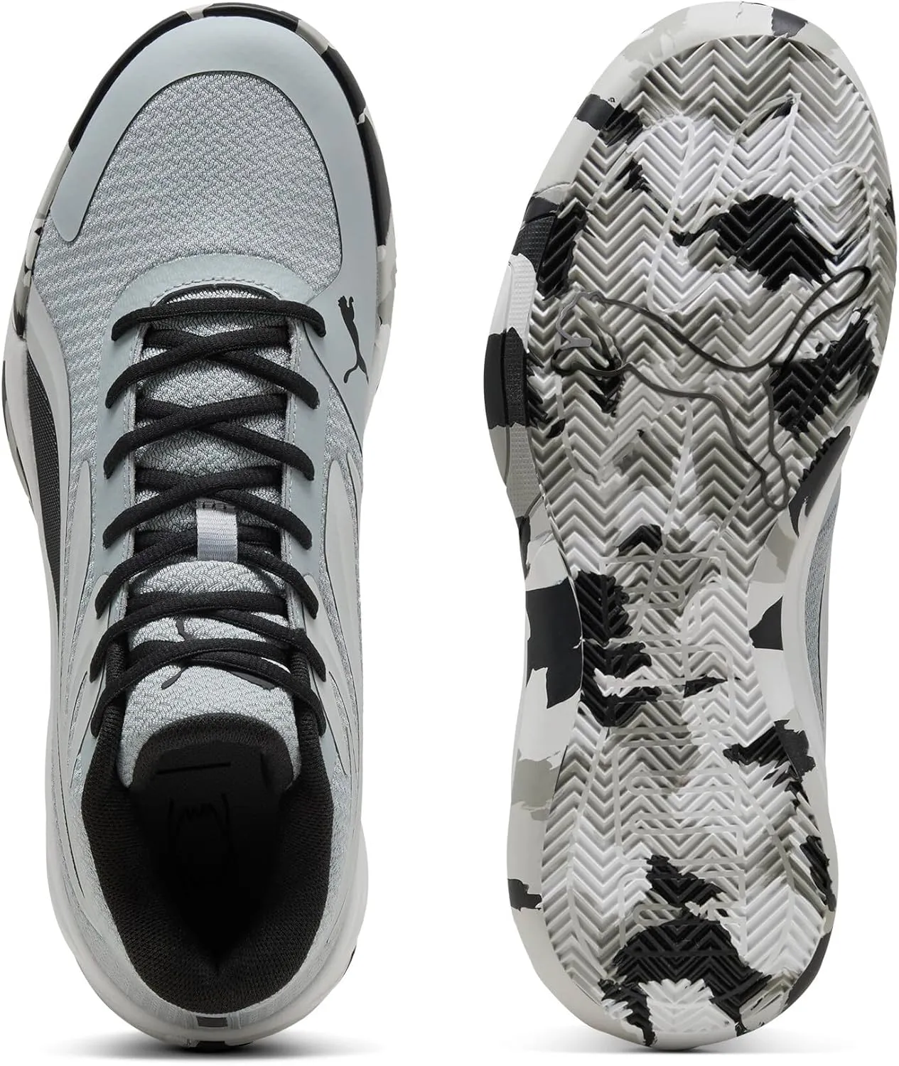 PUMA Men's Court Pro Basketball Shoes, White-Black, 12