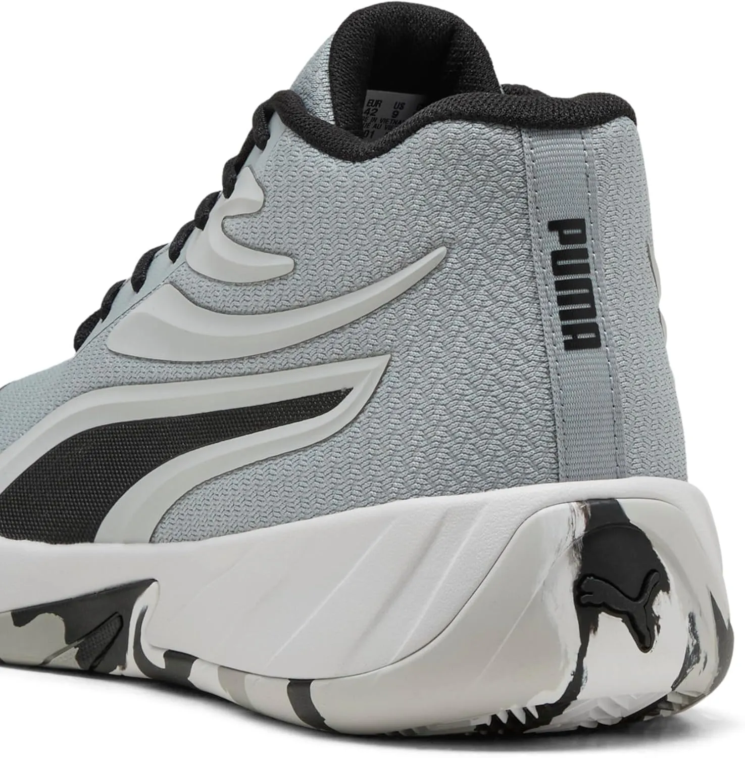 PUMA Men's Court Pro Basketball Shoes, White-Black, 12