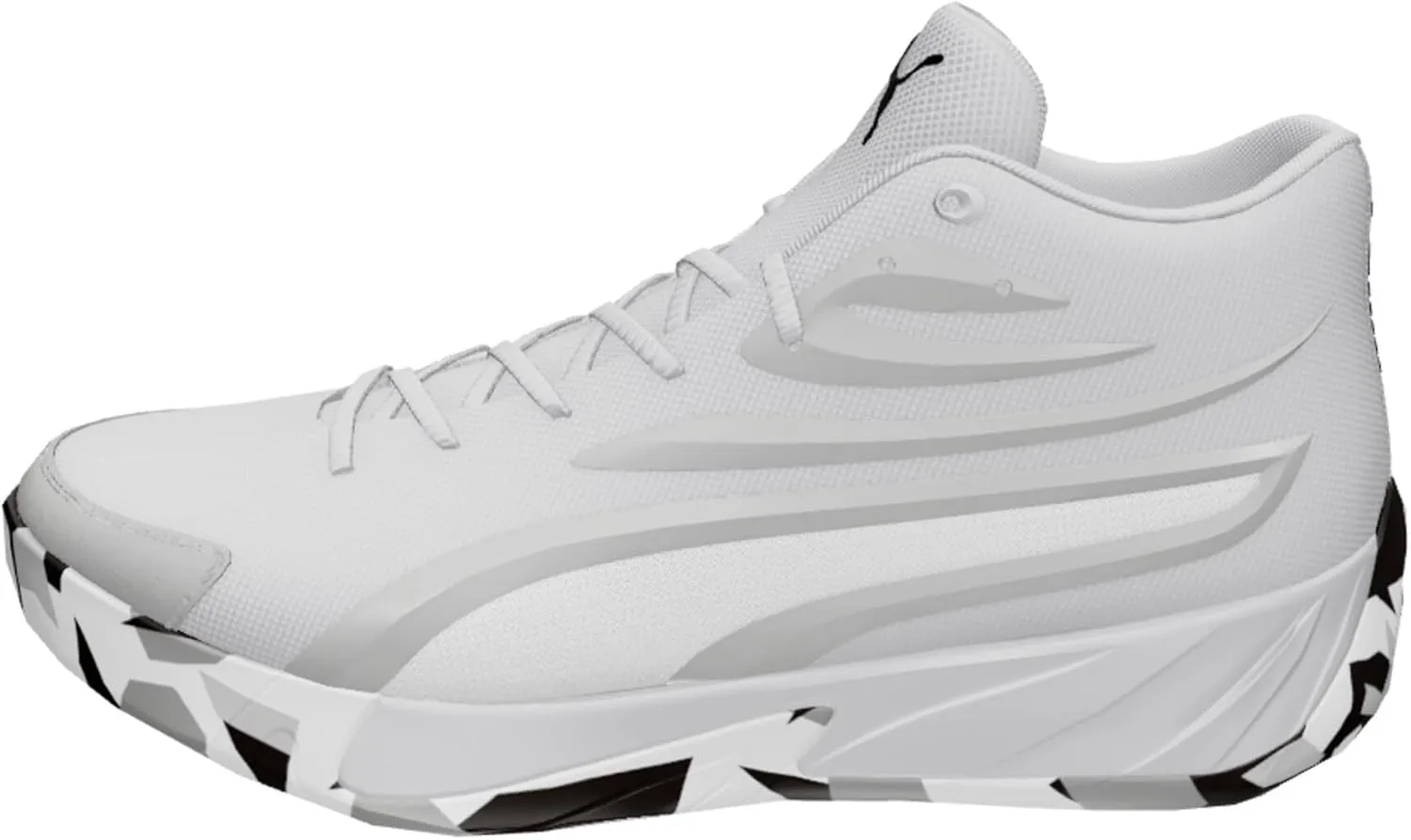 PUMA Men's Court Pro Basketball Shoes, White-Black, 12