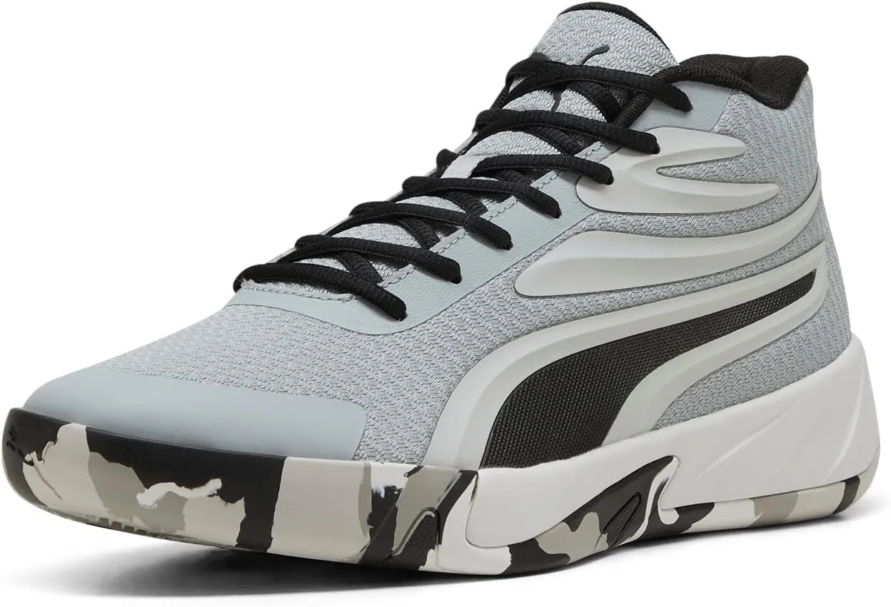 PUMA Men's Court Pro Basketball Shoes, White-Black, 12