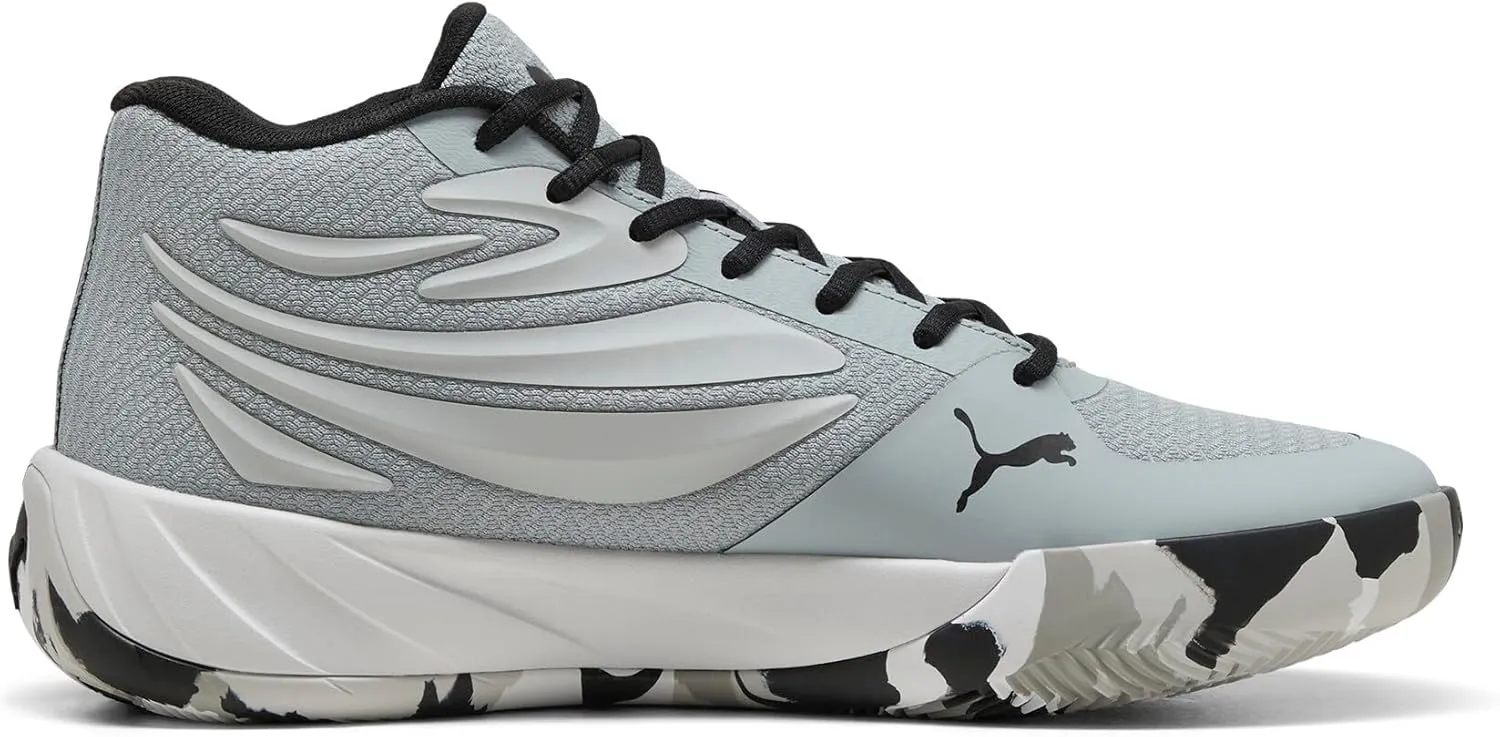 PUMA Men's Court Pro Basketball Shoes, White-Black, 12