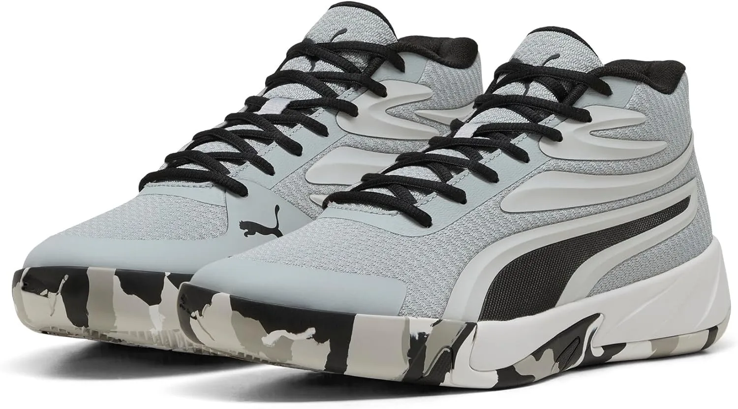 PUMA Men's Court Pro Basketball Shoes, White-Black, 12