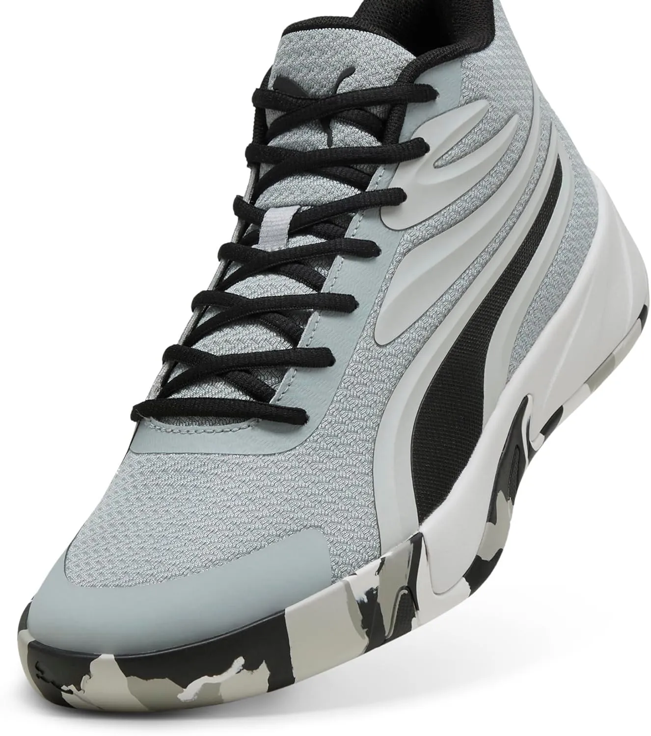 PUMA Men's Court Pro Basketball Shoes, White-Black, 12