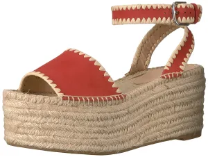 Ria Victoire Limited-edition offer Platform Open All-weather La Suede Sandals Wedge Pour Poppy Toe Espadrille Red