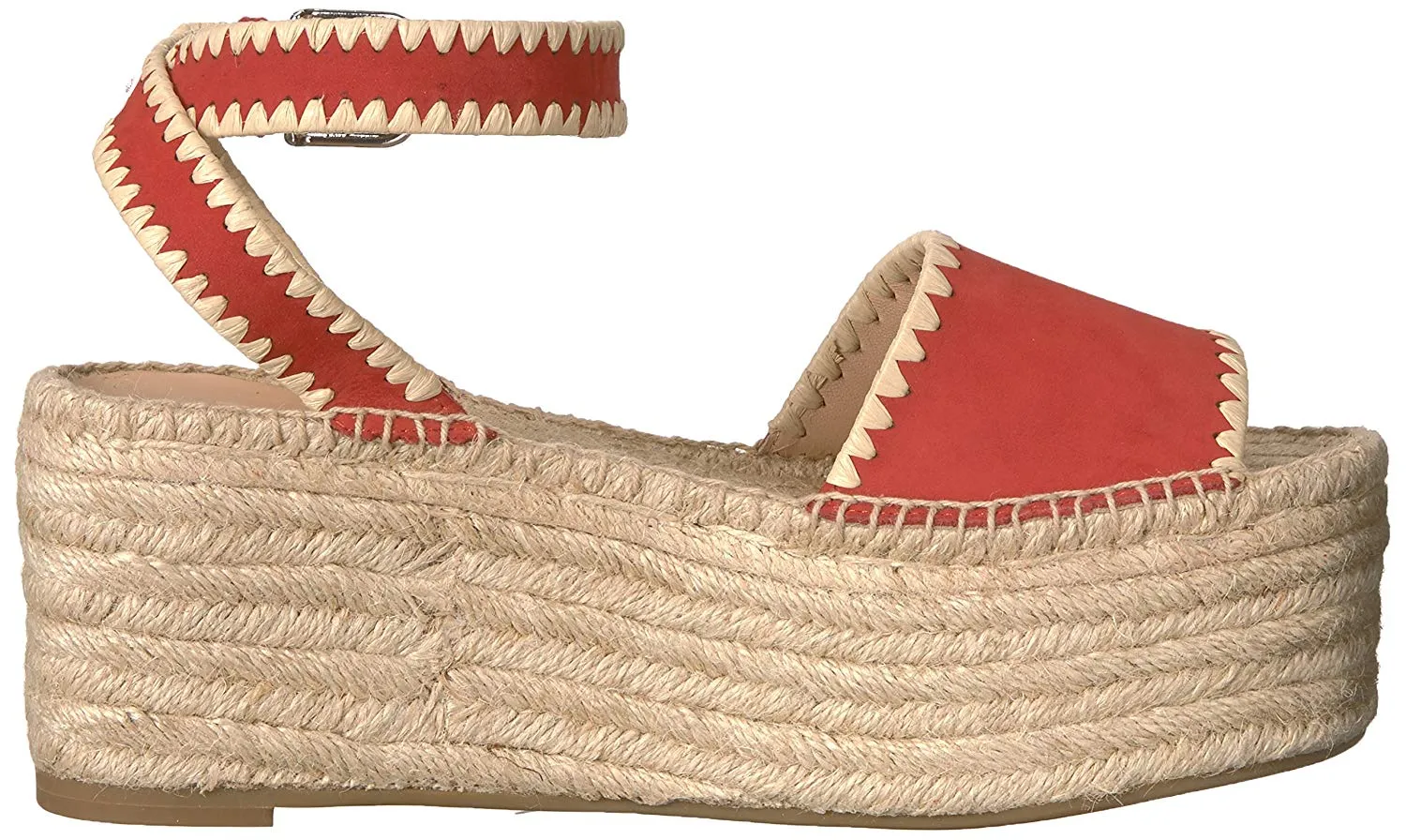 Ria Victoire Limited-edition offer Platform Open All-weather La Suede Sandals Wedge Pour Poppy Toe Espadrille Red