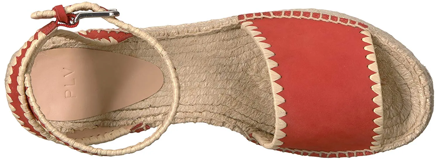 Ria Victoire Limited-edition offer Platform Open All-weather La Suede Sandals Wedge Pour Poppy Toe Espadrille Red