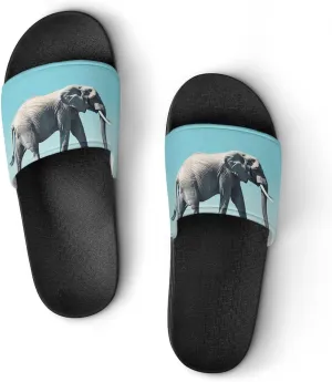 Road Elephant Crossing Novelty Slippers Slides Sandals Shower Home House Shoes Non-Slip Soft Sole Shoe For Men Women Bathroom