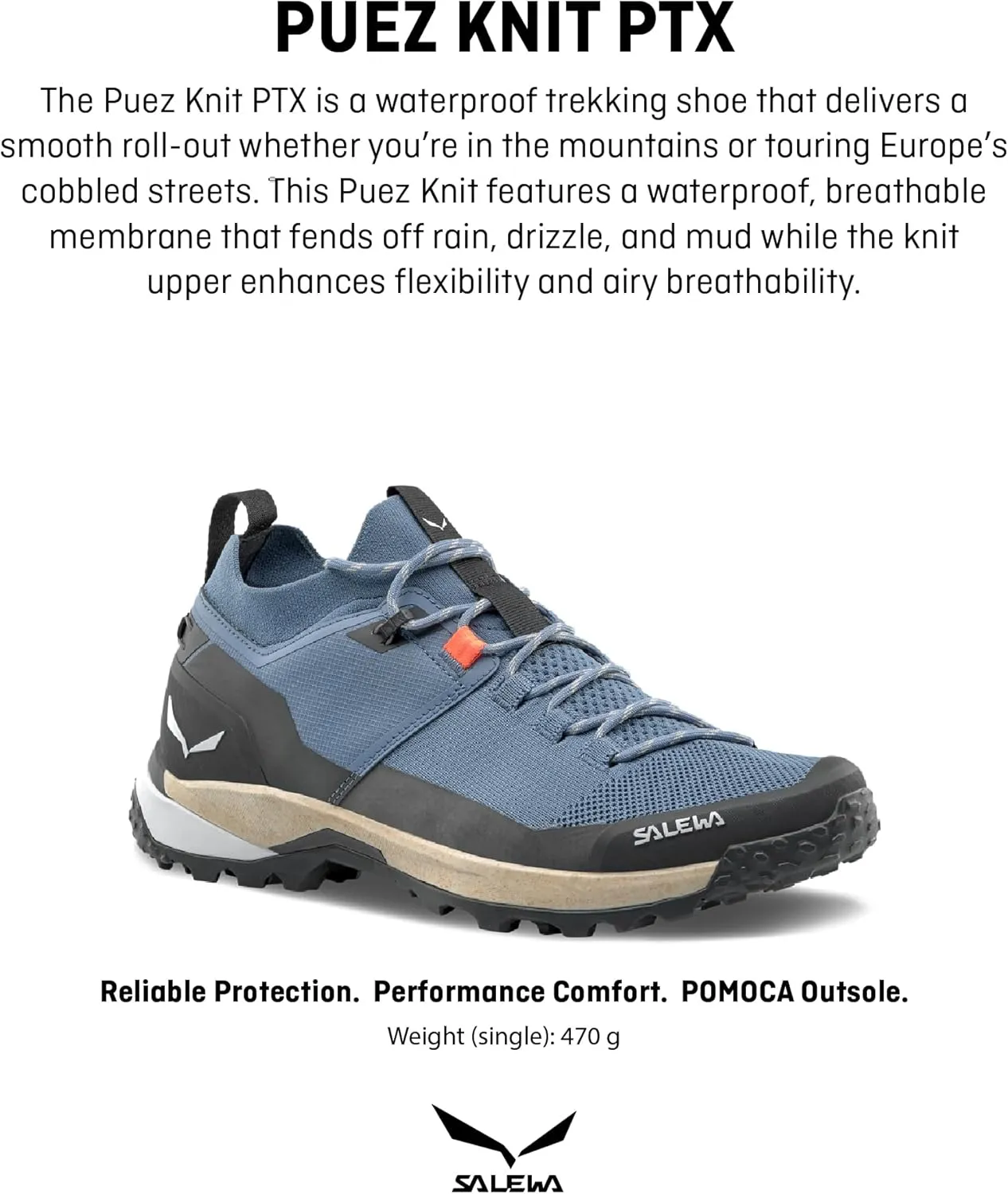 Salewa Men's Puez Knit Powertex Waterproof Trail Shoe for Hiking & Trekking