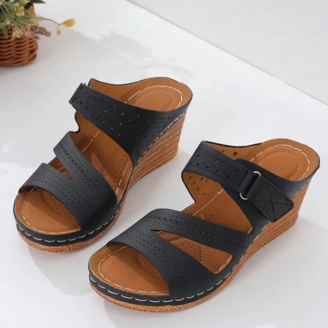 Sandals for Women 2025 Dressy, Platform Sandals Women Fashion Wedges Mid Heels Open Toe Espadrilles Slip on Shoes Dressy Summer