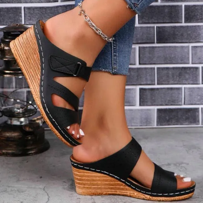 Sandals for Women 2025 Dressy, Platform Sandals Women Fashion Wedges Mid Heels Open Toe Espadrilles Slip on Shoes Dressy Summer