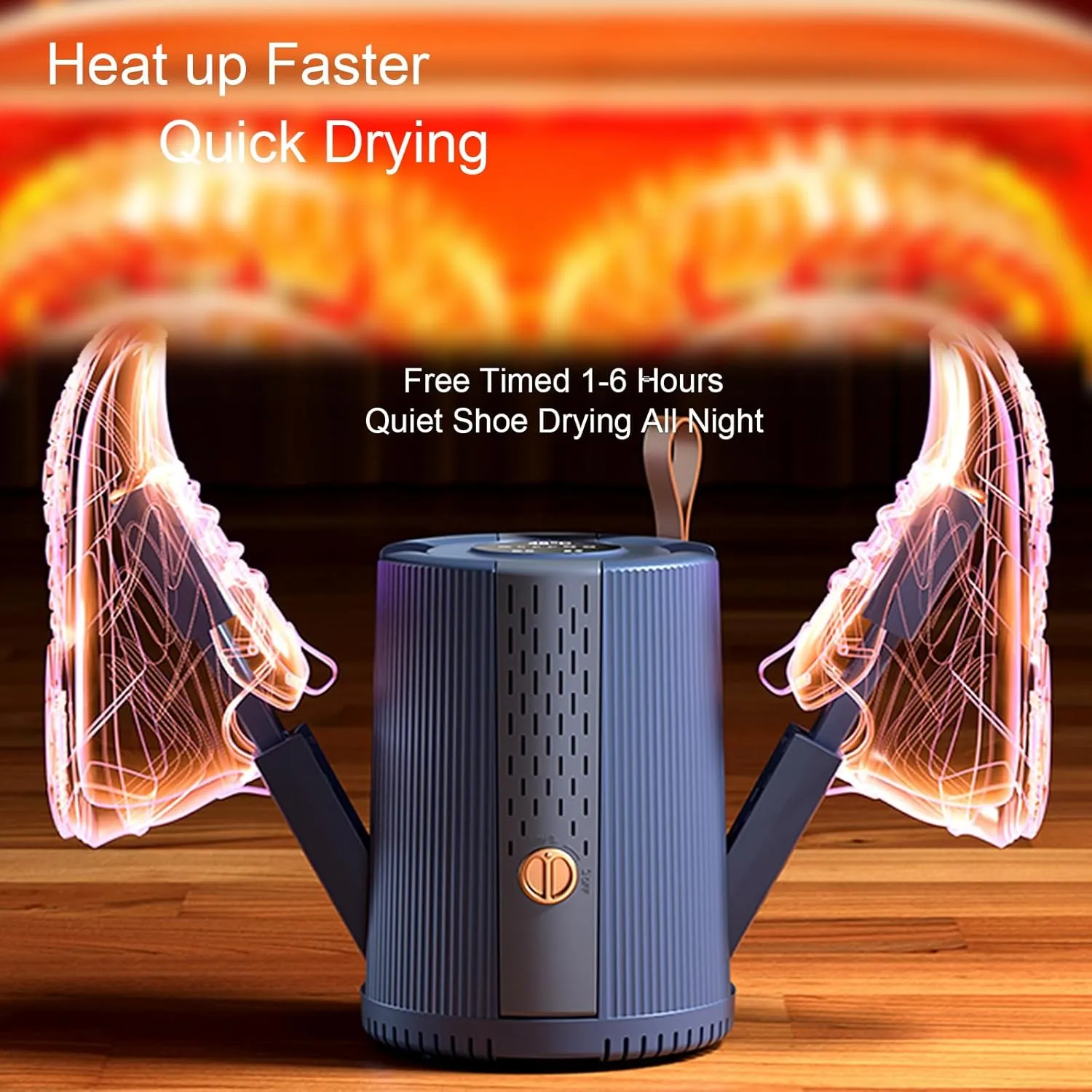 Shoe Dryer With 2 Gear Heat Blower and Timer, Shoe Dryers for Sneakers, with 4 Drying Ports and Reduced Odor, Quick Drying for Hats, Socks, Glove