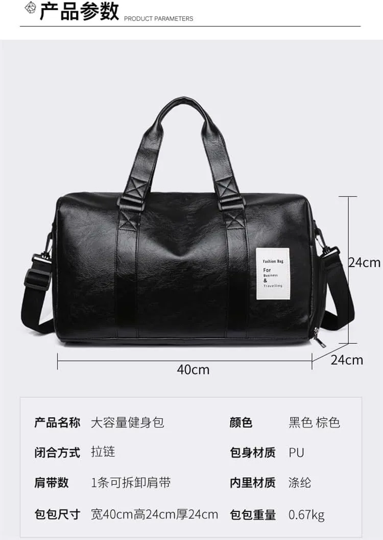 Short trip bag Gym bag Sports training bag (black)