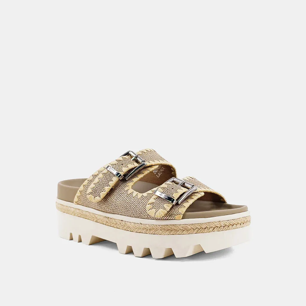 Shu Shop Laura Gold Woven Sandals