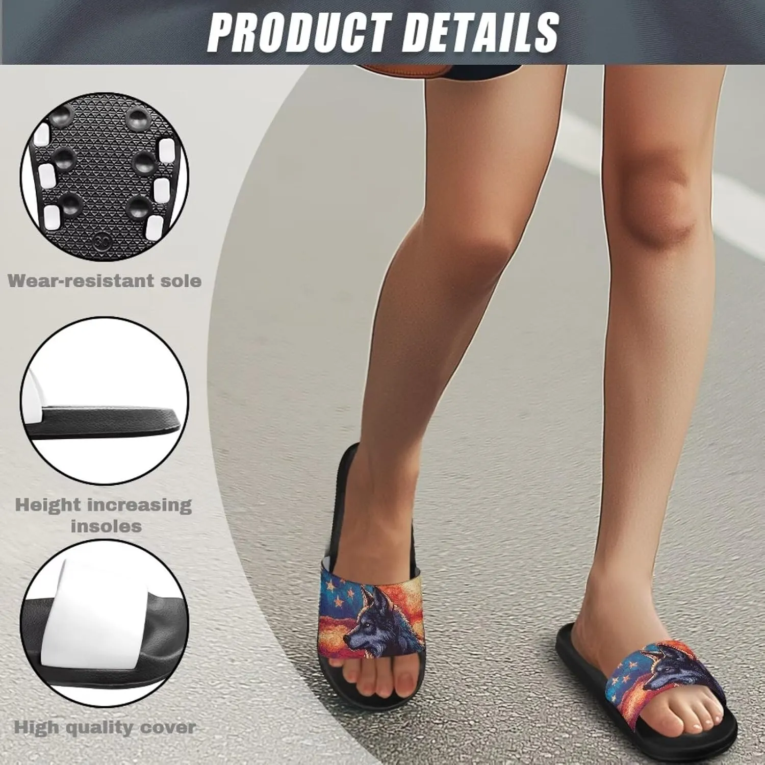 Slip On Shower Shoes Comfort Couple Slippers Classic Quick Drying Pool Beach Walking Sandals for Dating Size 5-12.5 Black Sole