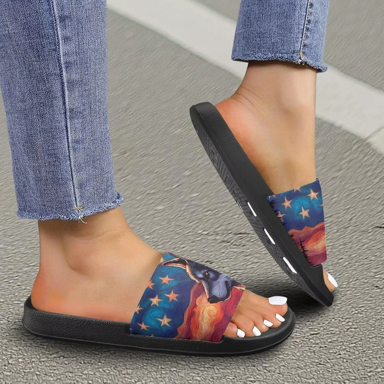 Slip On Shower Shoes Comfort Couple Slippers Classic Quick Drying Pool Beach Walking Sandals for Dating Size 5-12.5 Black Sole