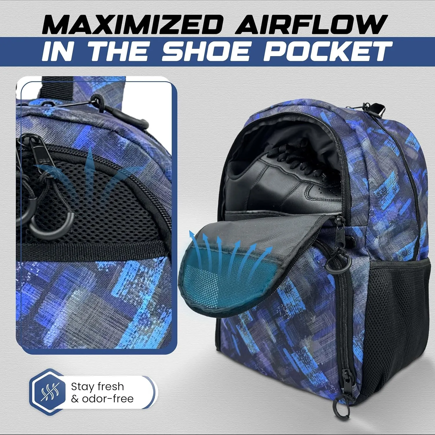 Soccer & Basketball Sports Bag with Ball Pump - Basketball Backpack with Separate Ball & Shoes Holder Compartment, Soccer Basketball Football & Volleyball Bag with Large Capacity